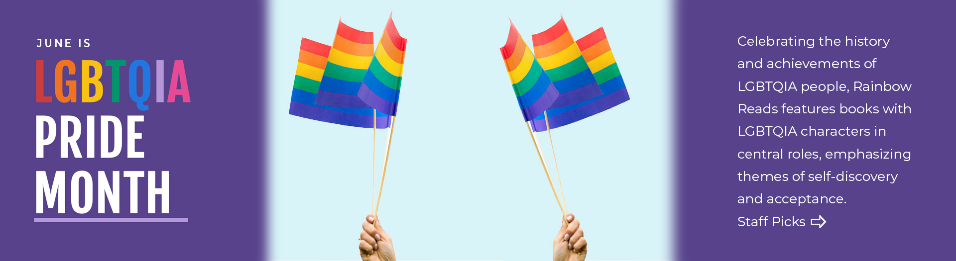 LGBTQIA Pride Month homepage banner
